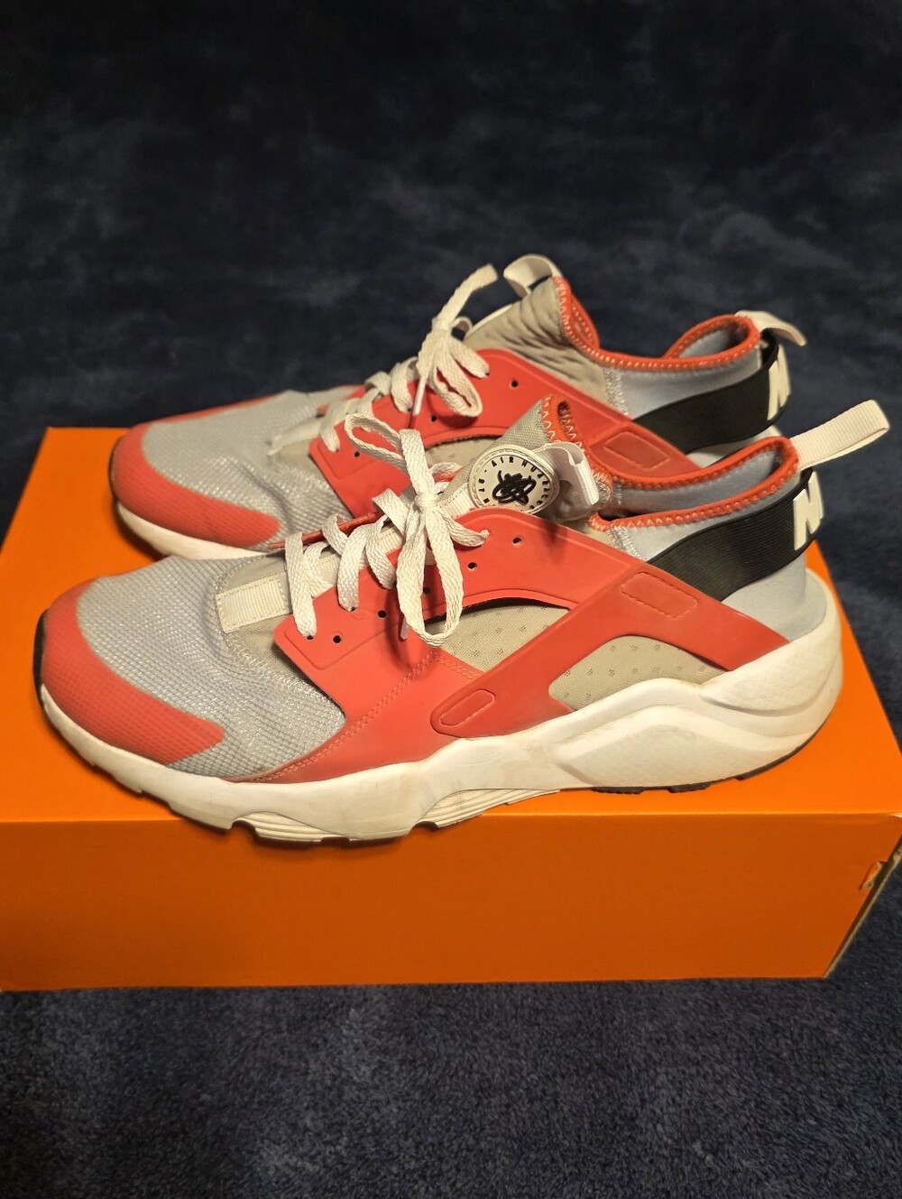 Nike Air Huarache Sneakers in Gray and Coral
